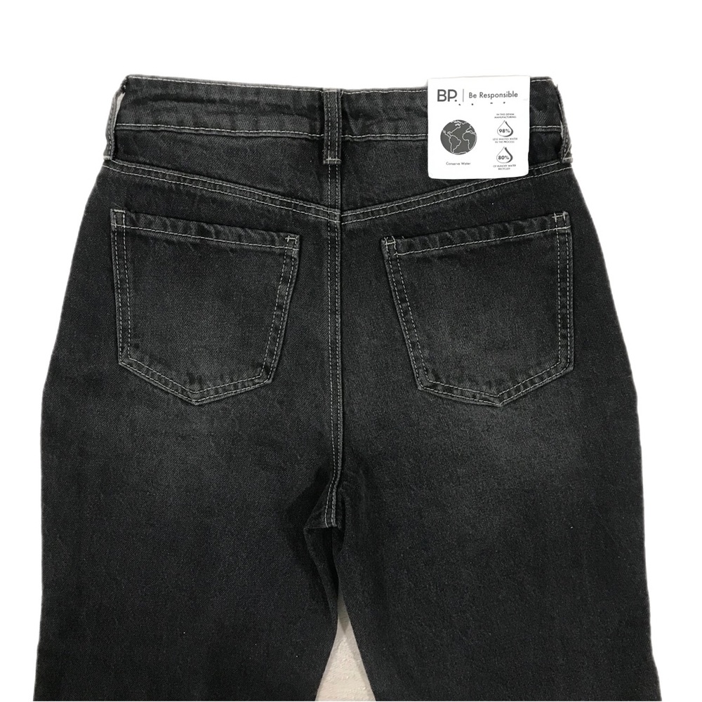 BP Ripped High Waist Ankle Mom Jeans In Vintage Black - Picture 3 of 10